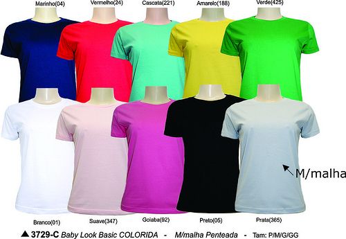 Camiseta T Shirt Algodão Feminina Lisa Blusinha Blusa Baby Look - Preta